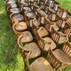 Lot of 40 wooden bistro chairs