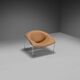 Leather and chrome Olivier Mourgue Cubique chair by Airborne, France 1968