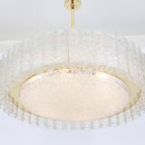 1 of 2 Stunning Murano Glass Tubes Ceiling Light by Doria, Germany, 1960s