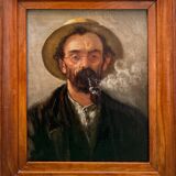 Pipe smoker portrait, 19th century