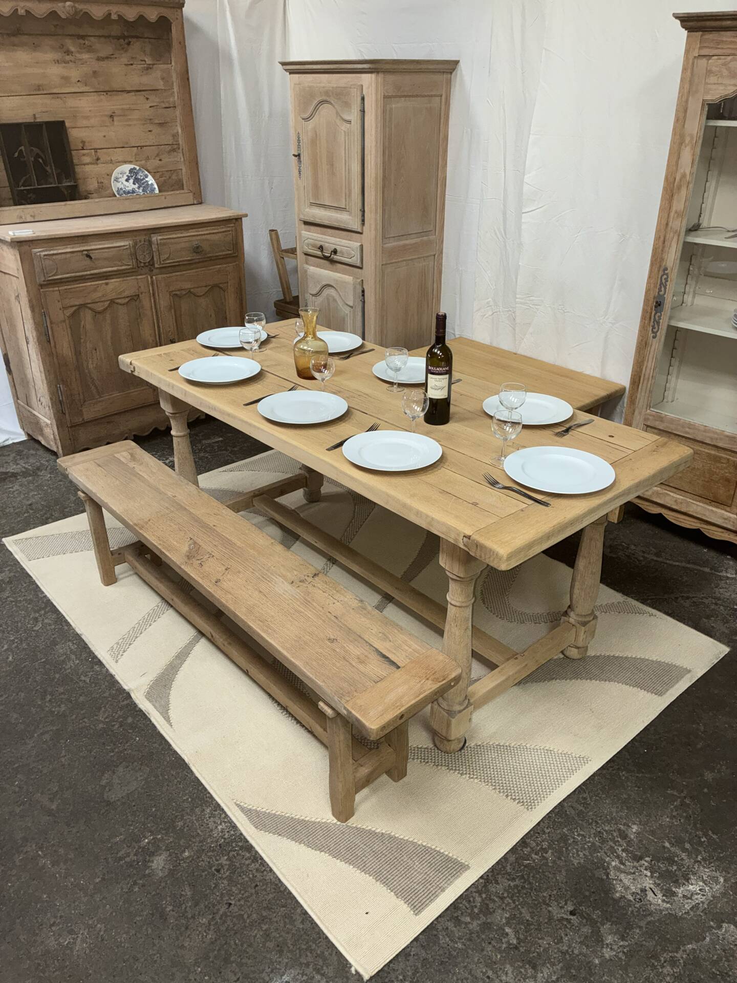 Solid oak farmhouse table