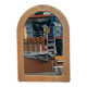 Vintage Large Pine Wooden Mirror, Sweden 1970's