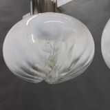 1970s Chrome Plated Chandelier with Murano Glass , Italy