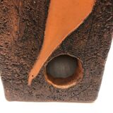 Brutalist ceramic lamp with stylized bird decor