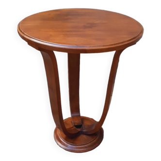1930 Art Deco pedestal table in solid walnut