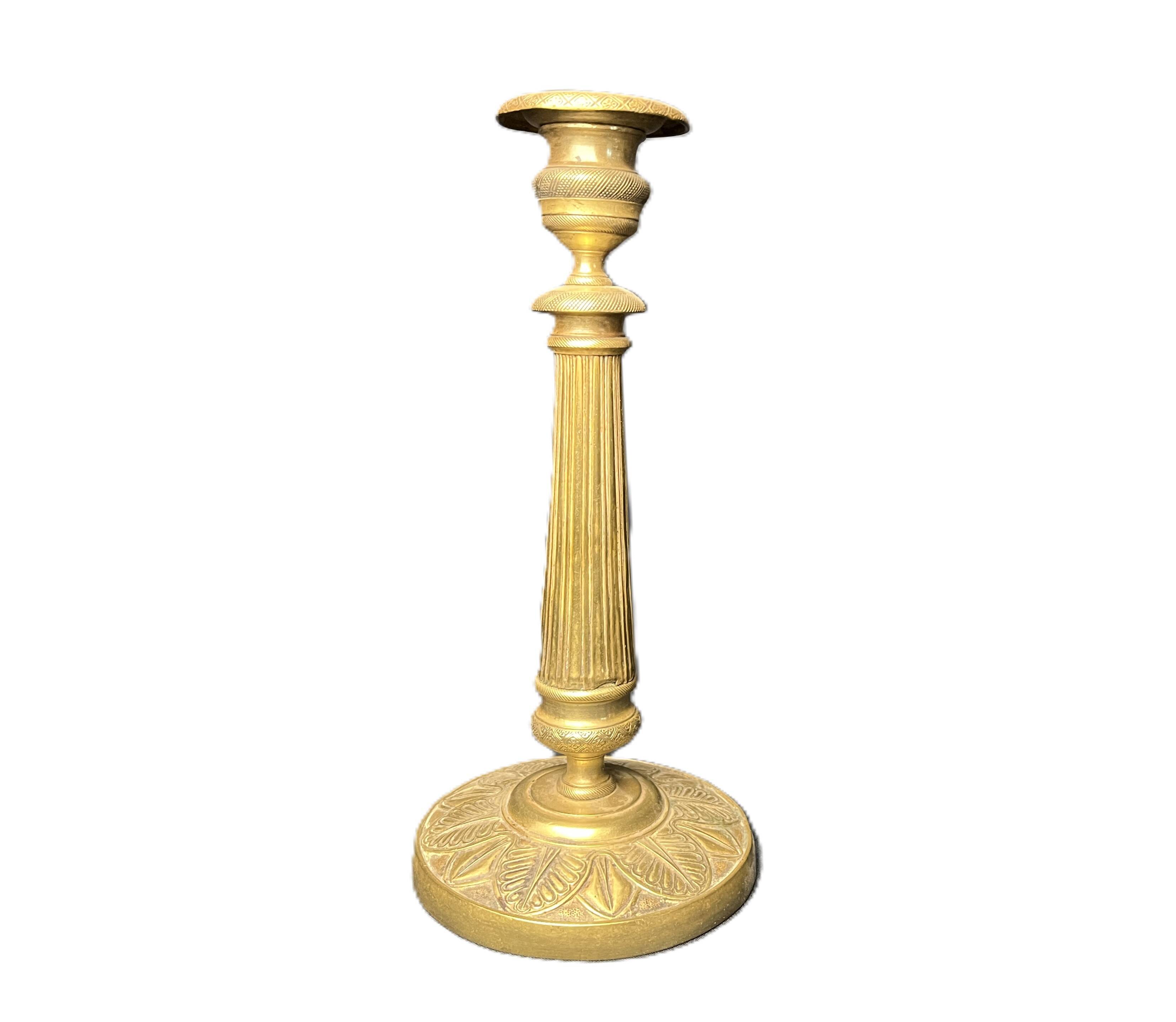 Antique ornate brass torch from the early 20th century