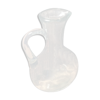 Bluish green glass decanter