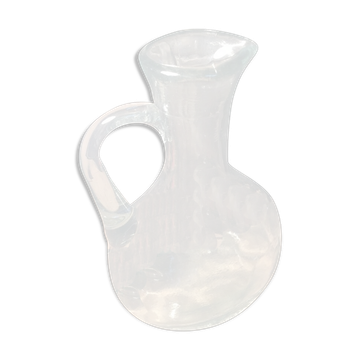 Bluish green glass decanter