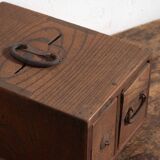 Antique Japanese box with wooden drawer – Meiji–Taishō period (c. 1890–1920)