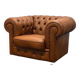 Vintage chesterfield brown leather club chair