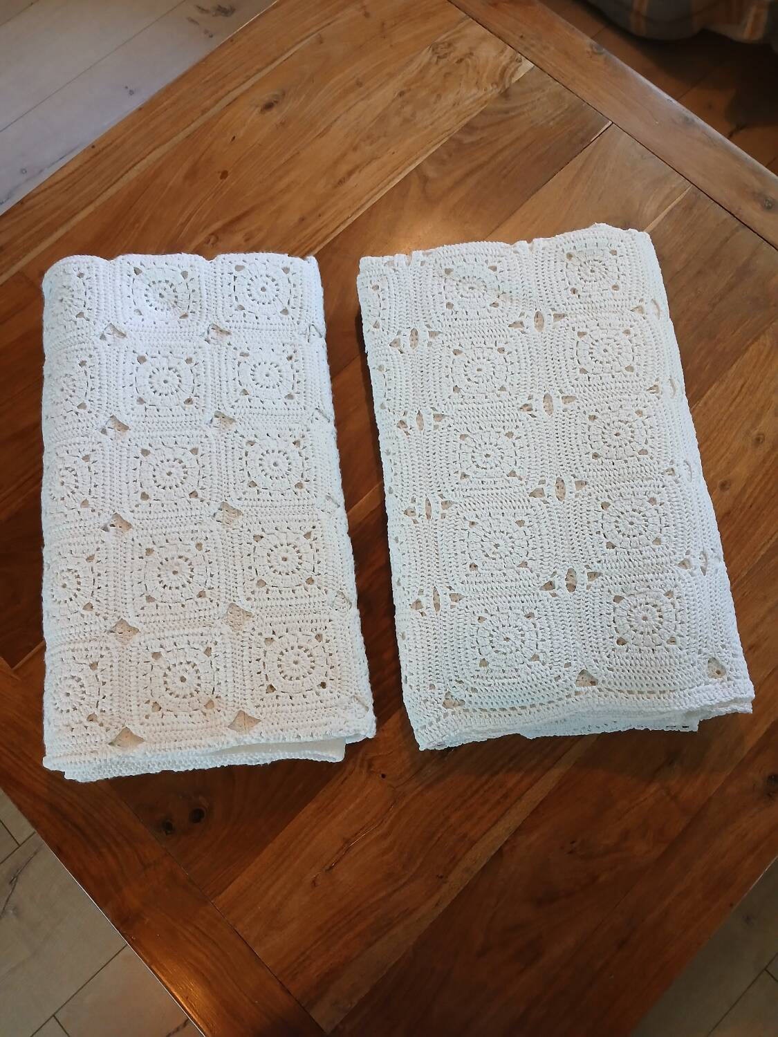 2 antique handmade crochet bedspreads