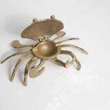 Solid brass crab ashtray 1960