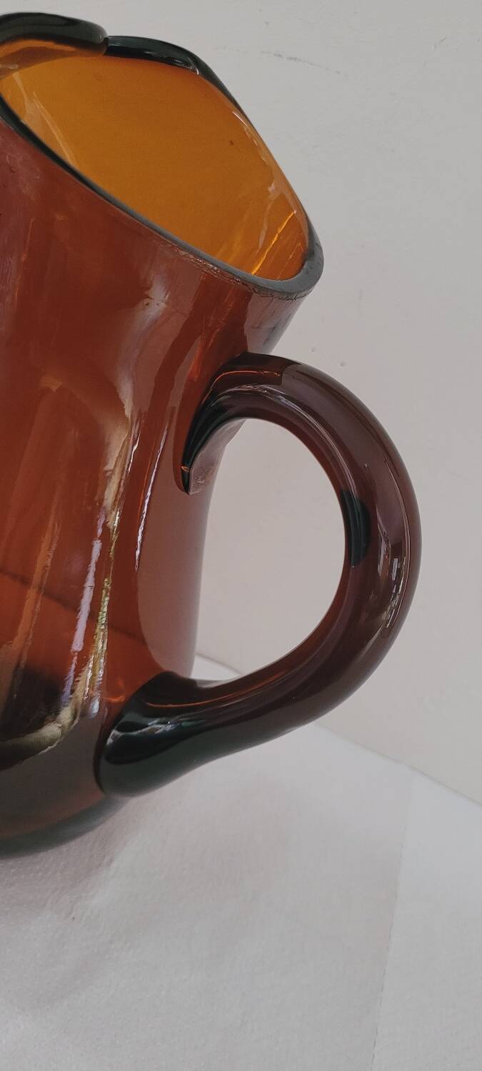 60's amber glass pitcher