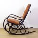 Bentwood pink capitonnée upholstered rocking chair for gasisa, spain, 1960's