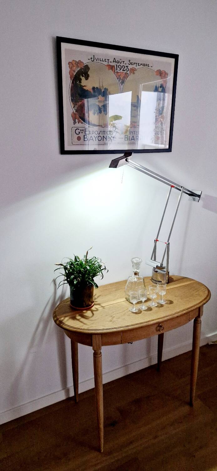 Louis XVI style oak desk console table