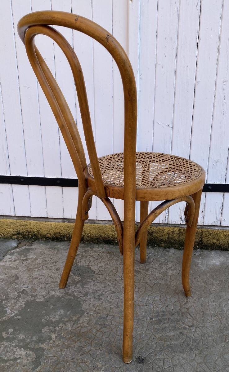 Chaise bistrot en bois courbé et cannage Horgen Glaris, Suisse vers 1900