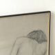 Large original drawing of a female nude, pencil on paper under glass signed XX.