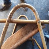 Table basse en rotin ancienne vintage XXeme