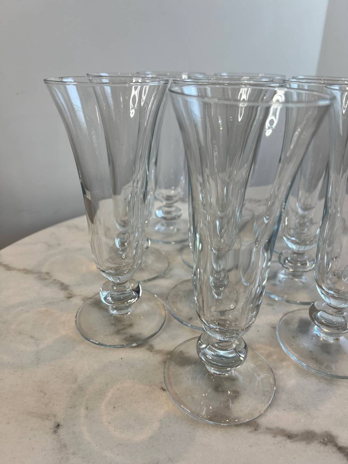 Set of 11 vintage stemmed glasses