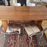 Postmodern Architectural Chairs in Stainless Steel, France, 1980