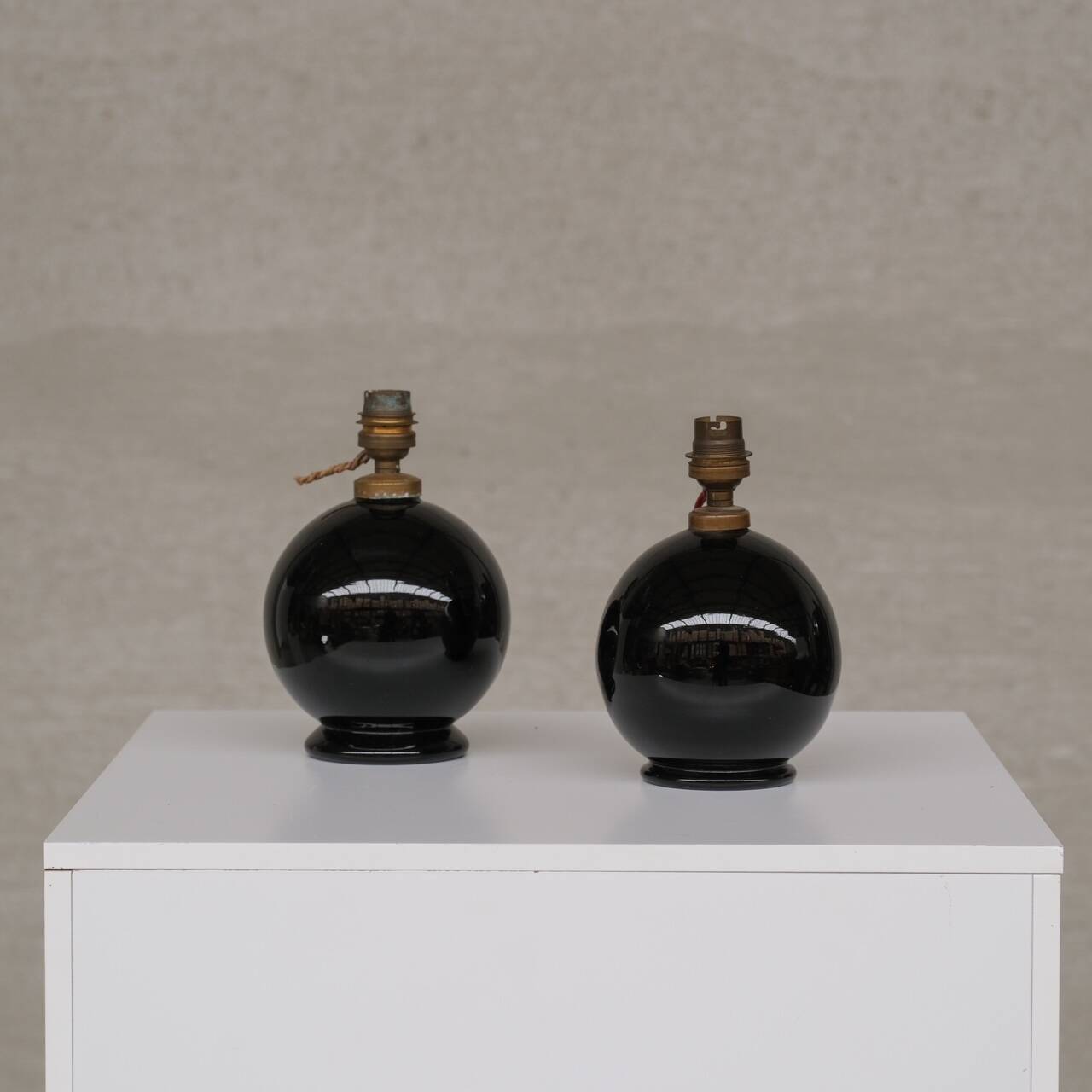 Pair of French Mid-Century Ceramic Petite Table Lamps