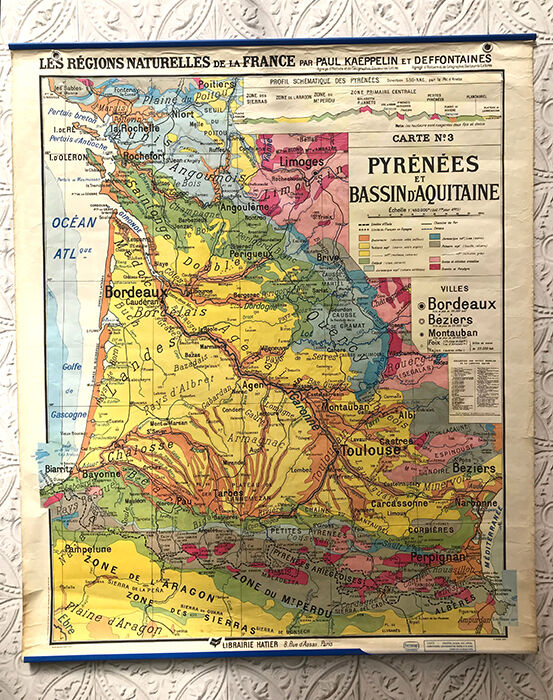 Map ancient Pyrenées Aquitan basin