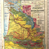 Map ancient Pyrenées Aquitan basin