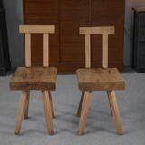 2 brutalist chairs from the mobichalet brand 1960's