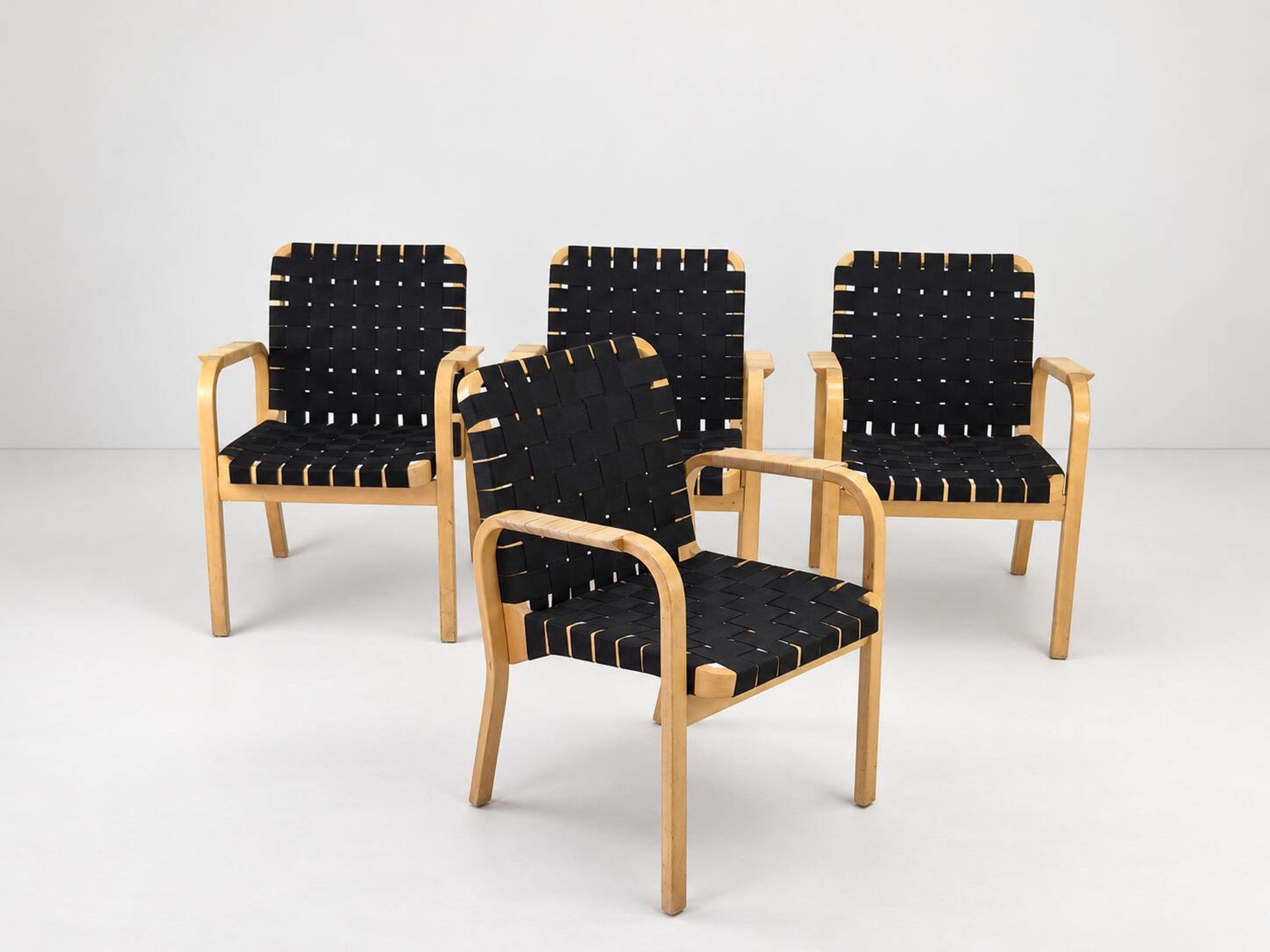 Model 45 Lounge Chairs by Alvar Aalto for Artek, 1970s, Set of 4