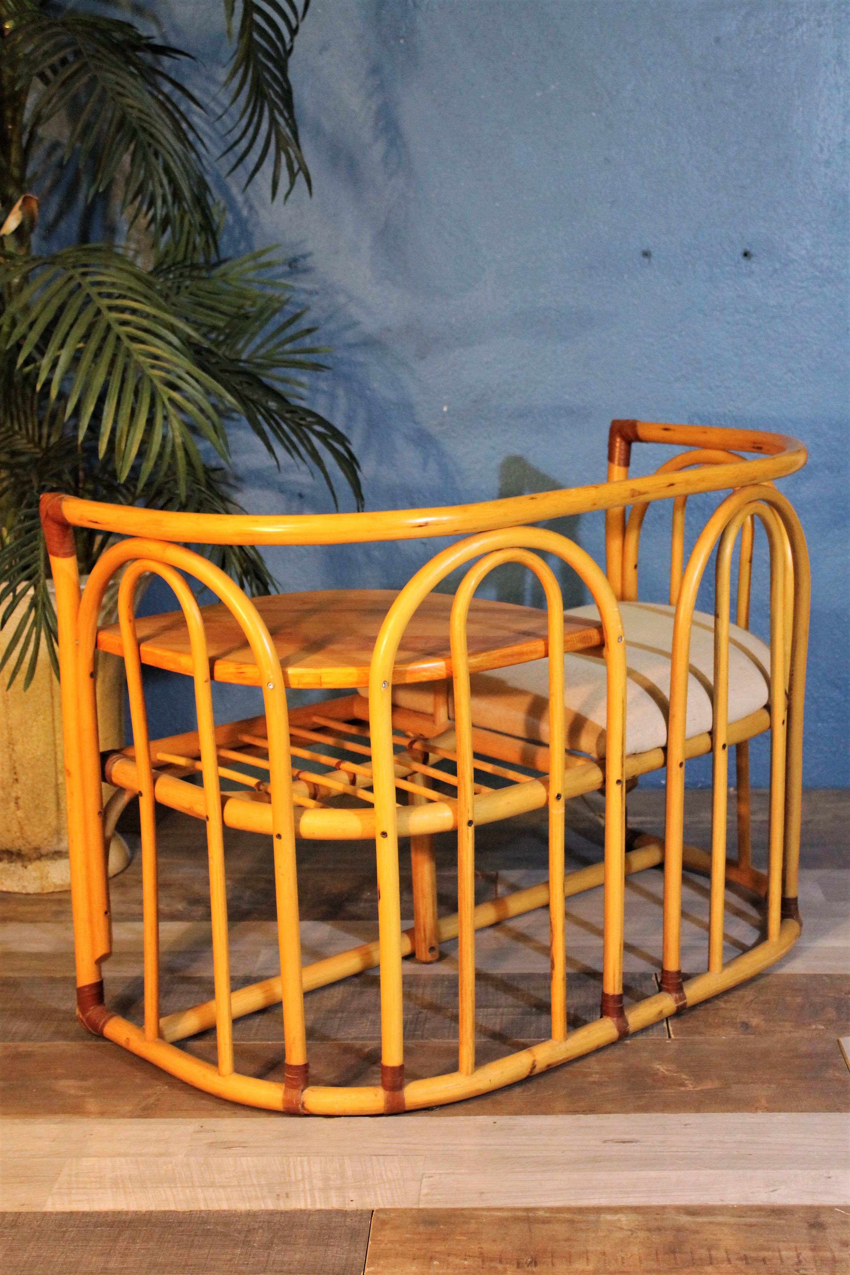 1-seat rattan bench 1980s