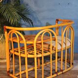 1-seat rattan bench 1980s