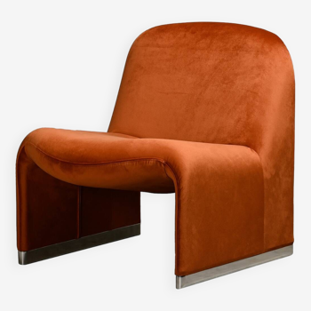 Giancarlo Piretti Alky Lounge Chair in Autumn Velvet for Anonima Castelli, Italy