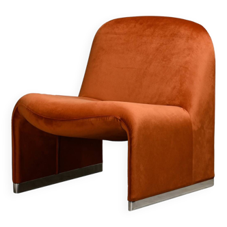 Giancarlo Piretti Alky Lounge Chair in Autumn Velvet for Anonima Castelli, Italy