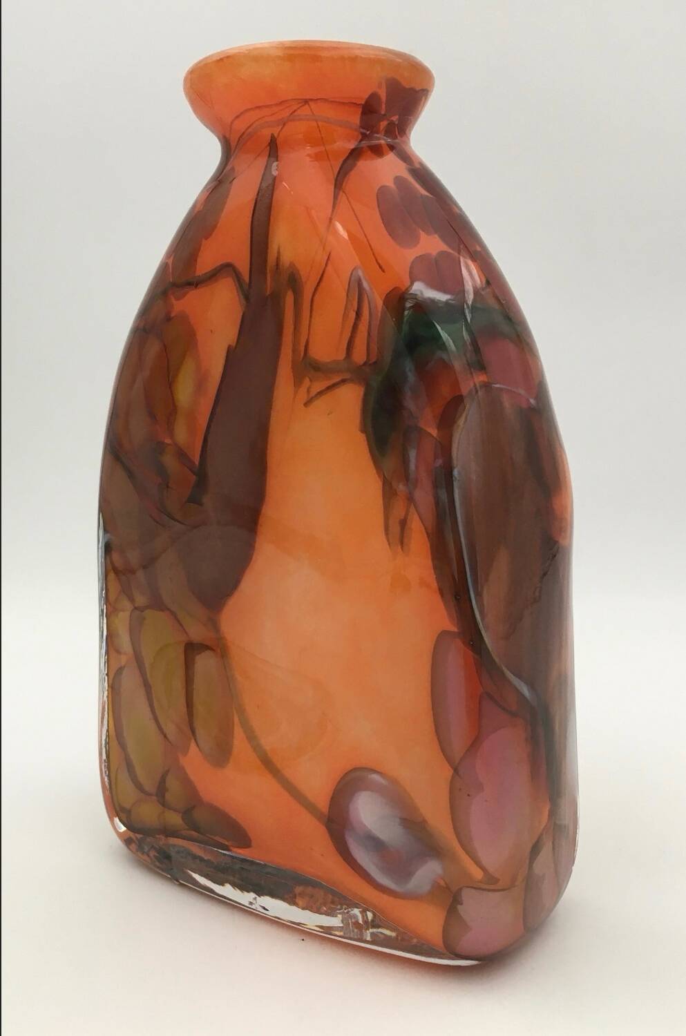 Daniel baroy blown glass vase, signed