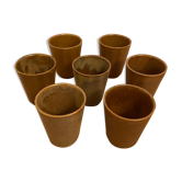 Ensemble de 7 verres-timballes en grès Digoin