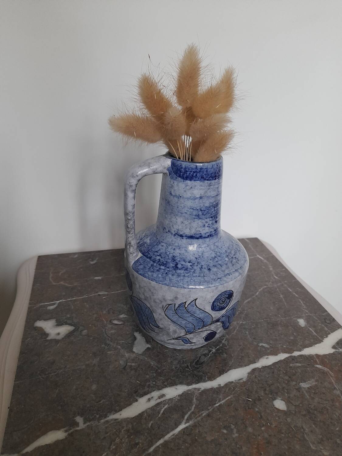 French ceramic, fern decor, year 60/70