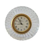 Small Functional Signed Royal Champagne Crystal Desk Clock