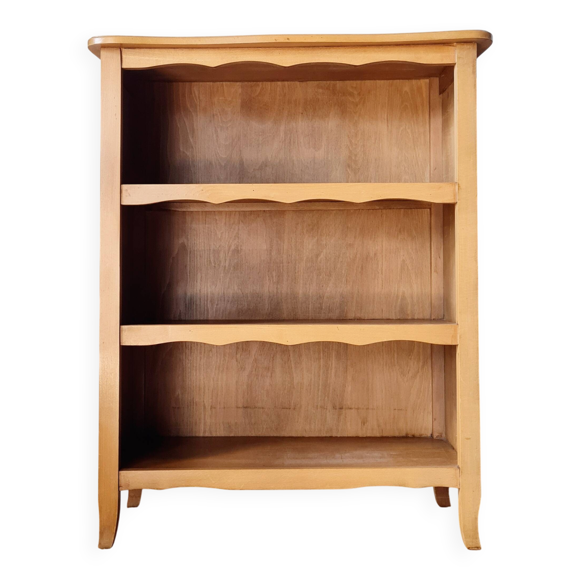 Honey-coloured antique wooden bookcase - antique library
