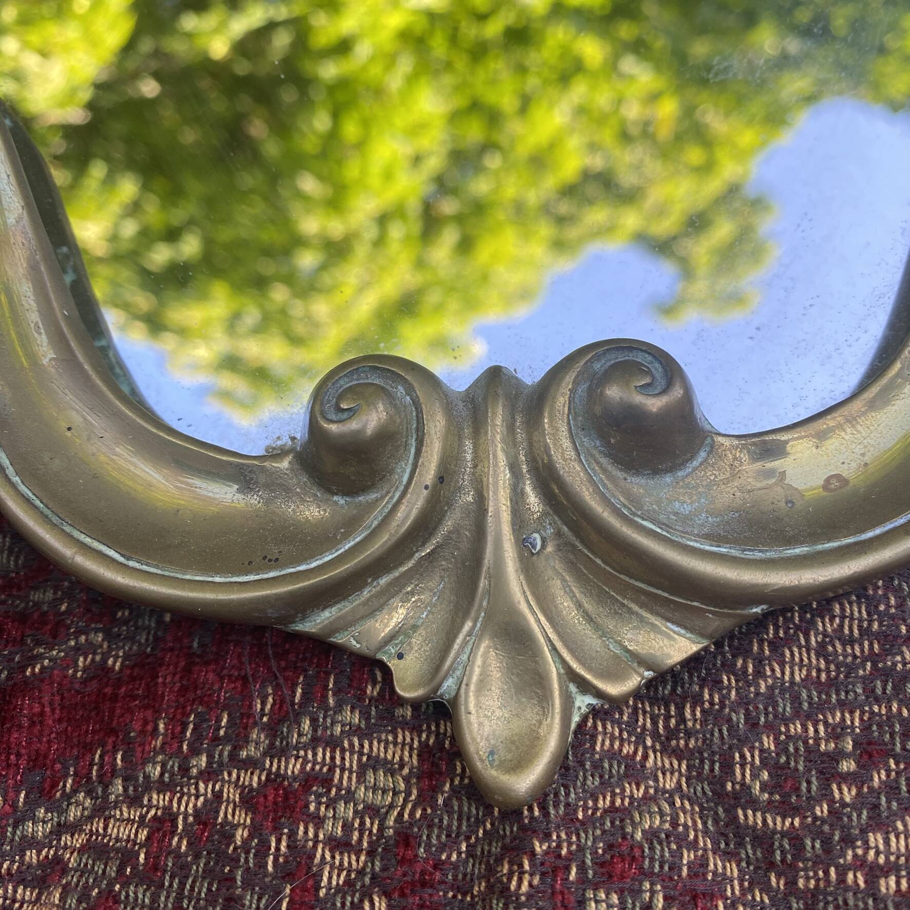 Brass mirror 29.5X35.5 cm