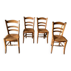 Quatre chaises anciennes - paille