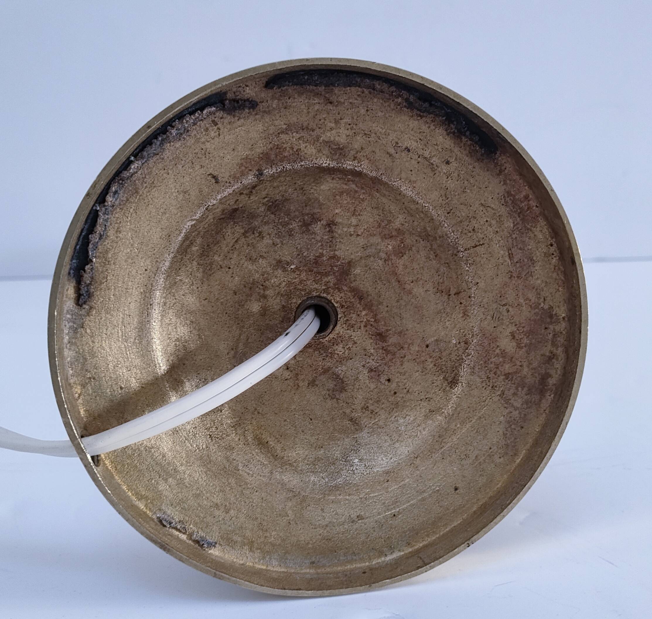 Pied de lampe bronze décor feuillagé