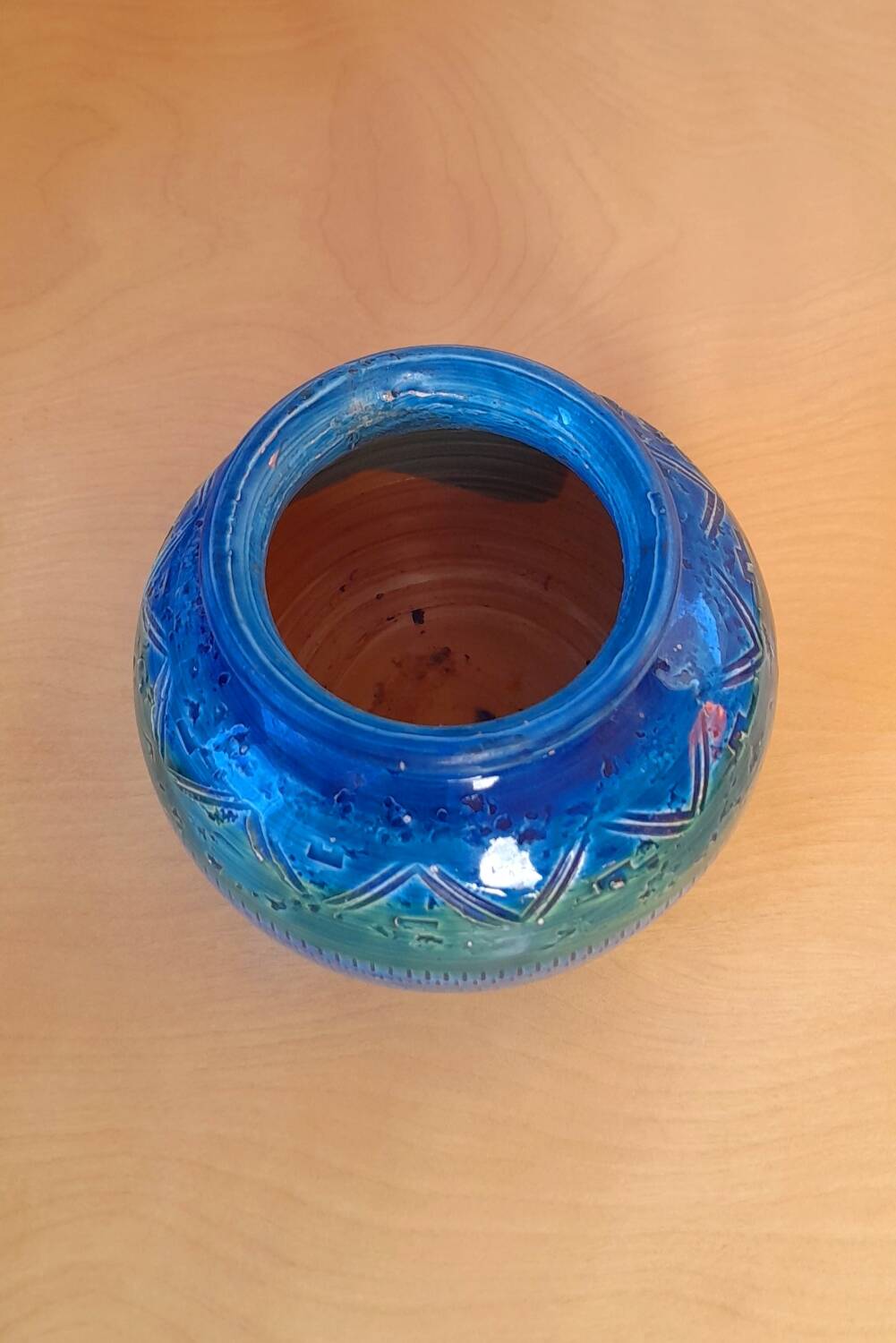 Remini blue vase Aldo Londi Bitossi 60s