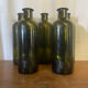 Série 5 bouteilles anciennes carapelli verre fumé strié vintage
