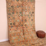 Peach Vintage Moroccan Rug 158 x 287 cm, Berber Wool Rug, Handmade Boho Rug