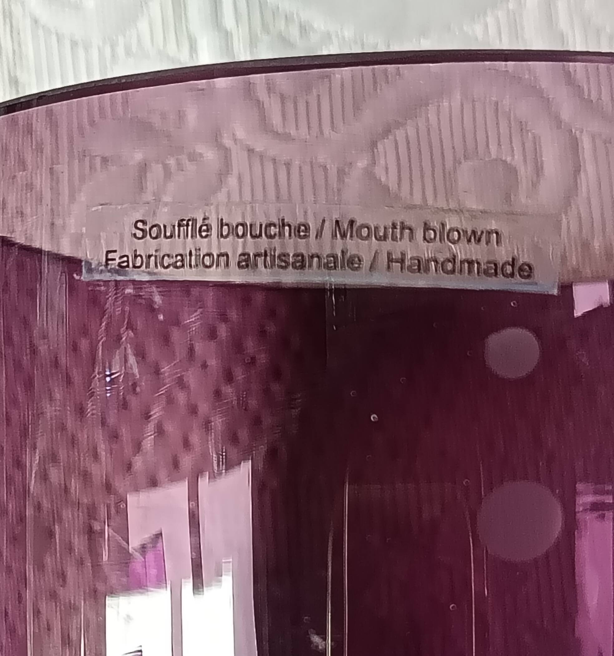 2 large vintage amethyst glass votive candle holders, France, Mikasa mouth-blown