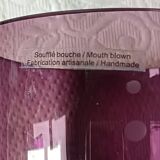 2 large vintage amethyst glass votive candle holders, France, Mikasa mouth-blown