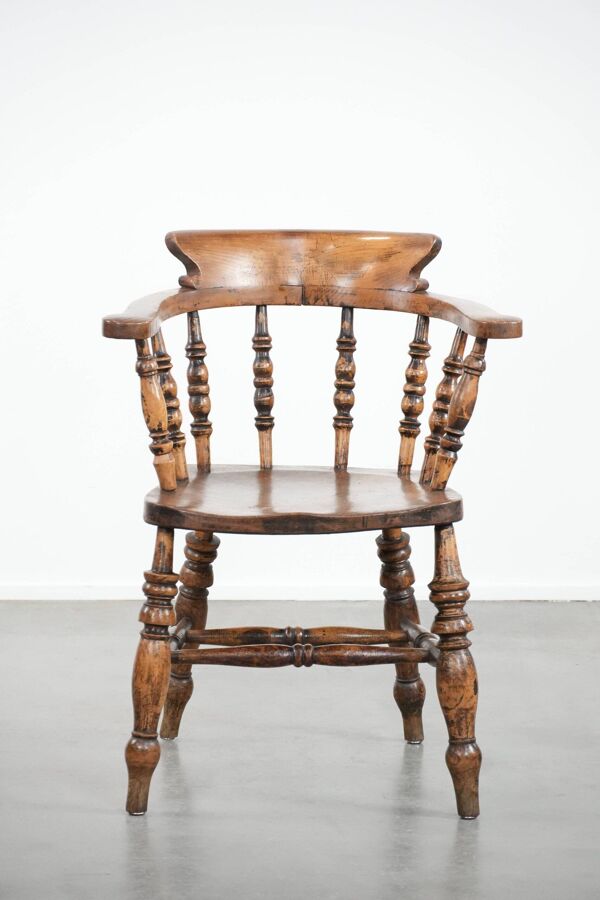 Chaise de capitaine anglaise antique / chaise de bureau du début du 19e siècle