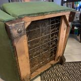 Pair of mustache club armcairs in green skai