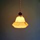 Pair of Art Deco marbled opaline pendant lights, Scailmont (Belgium)