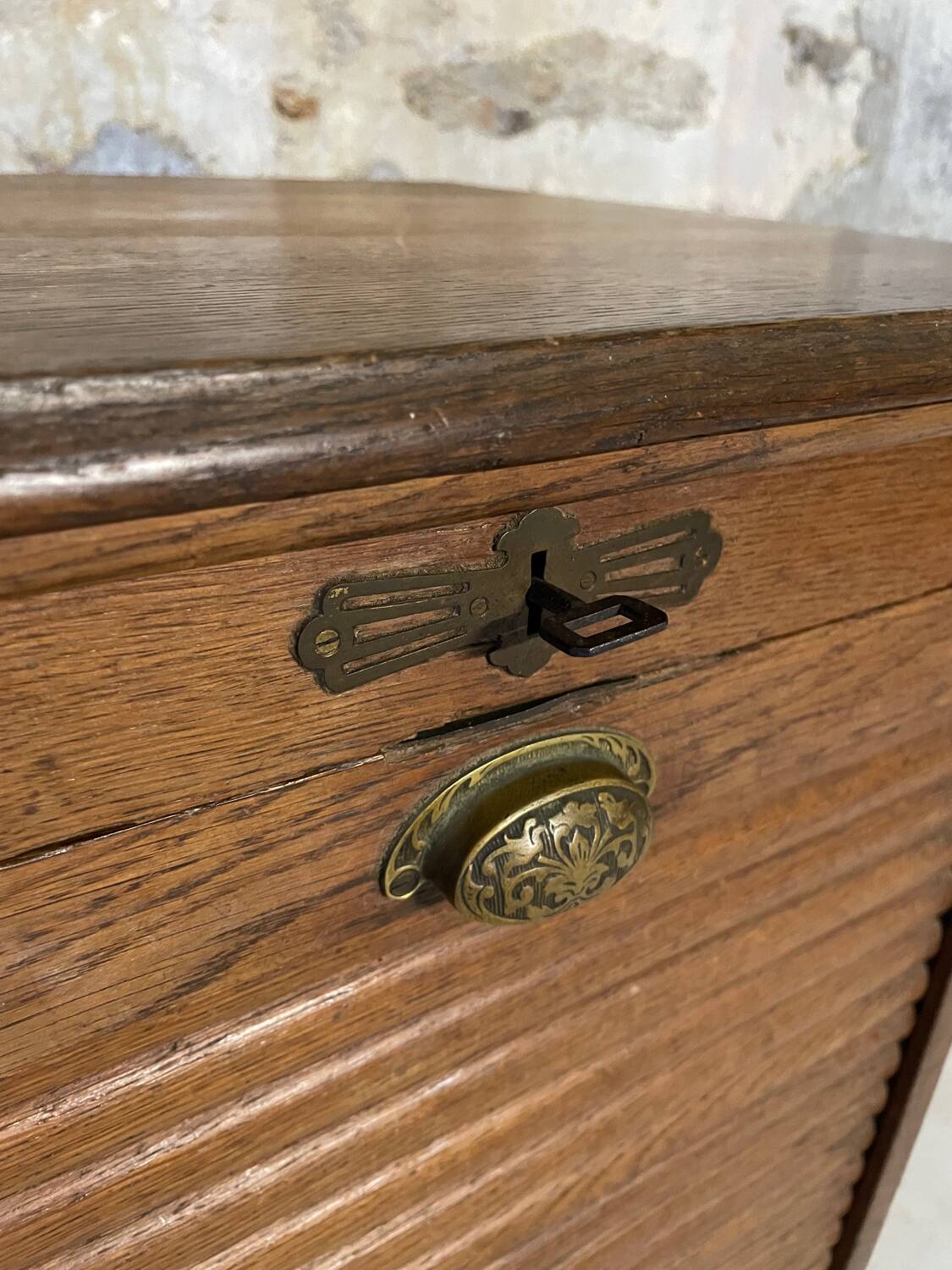 Vintage wooden curtain cabinet